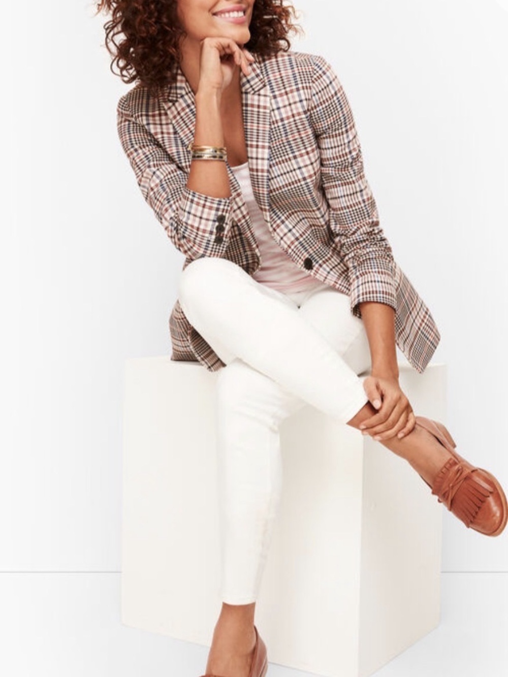 NWOT $199 Talbots Plaid Friday Blazer Jacket 16 New all-seasons / travel